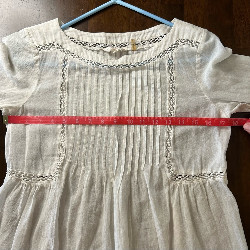 Rebecca Taylor white pintuck lace detailed shirt size 4 - Picture 14 of 15